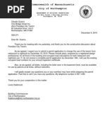 Download Letter From Northampton MA building commissioner to tavern owner Claudio Guerra by Northampton Media SN45479728 doc pdf