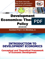 Development Economics: Theory and Policy: Assistant Prof. C. B. Mendoza, JR