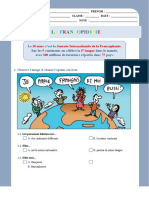 Francophonie FICHE DE TRAVAIL