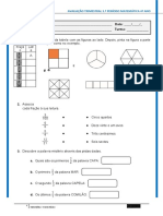 Avaliação trimestral de matemática do 4o ano