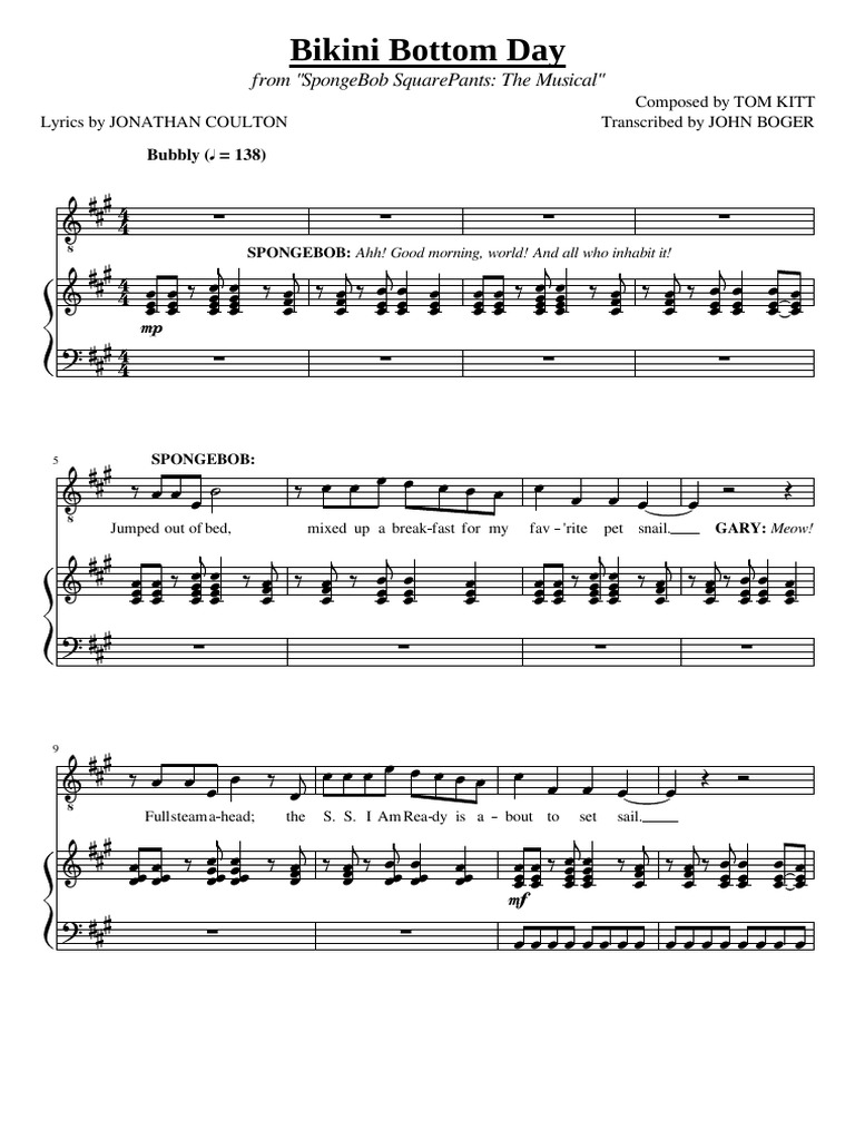 Bikini Bottom Day From "Spongebob Squarepants The Musical" Animated Television Programs