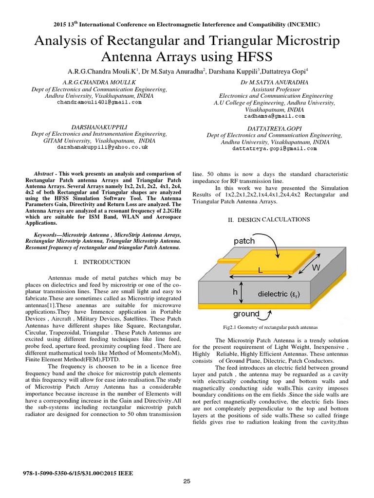 Analysis of Rectangular and Triangular Microstrip Antenna Arrays Using ...