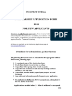 PB Scholarship Form For 2011 New Applicants