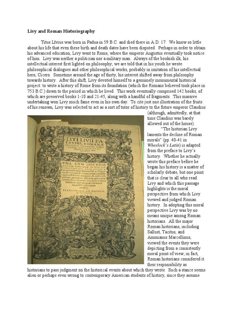 Livy's Moral Perspective on Roman History | PDF | Philosophical Theories