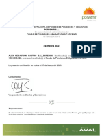 Afiliado Fondo Porvenir Certificado 2020