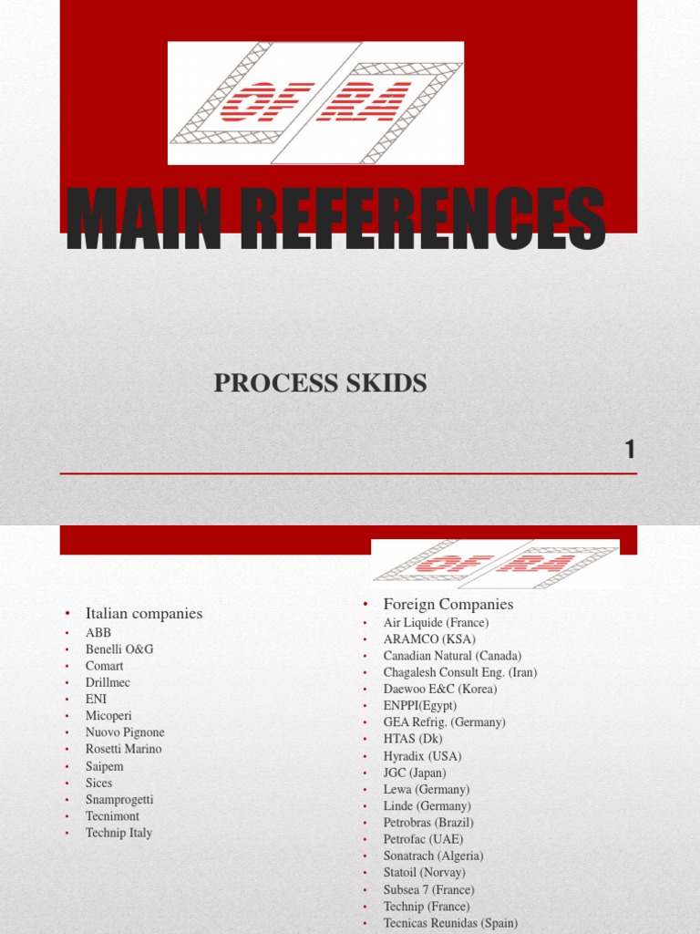 Main References: Process Skids | PDF | Chemical Process Engineering ...