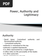 Power, Authority and Legitimacy