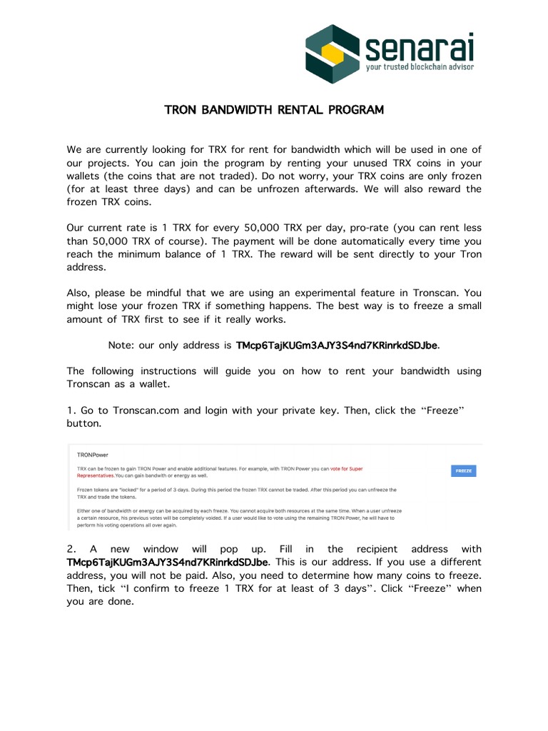 TRX Bandwidth Rental Guide | PDF | Economies