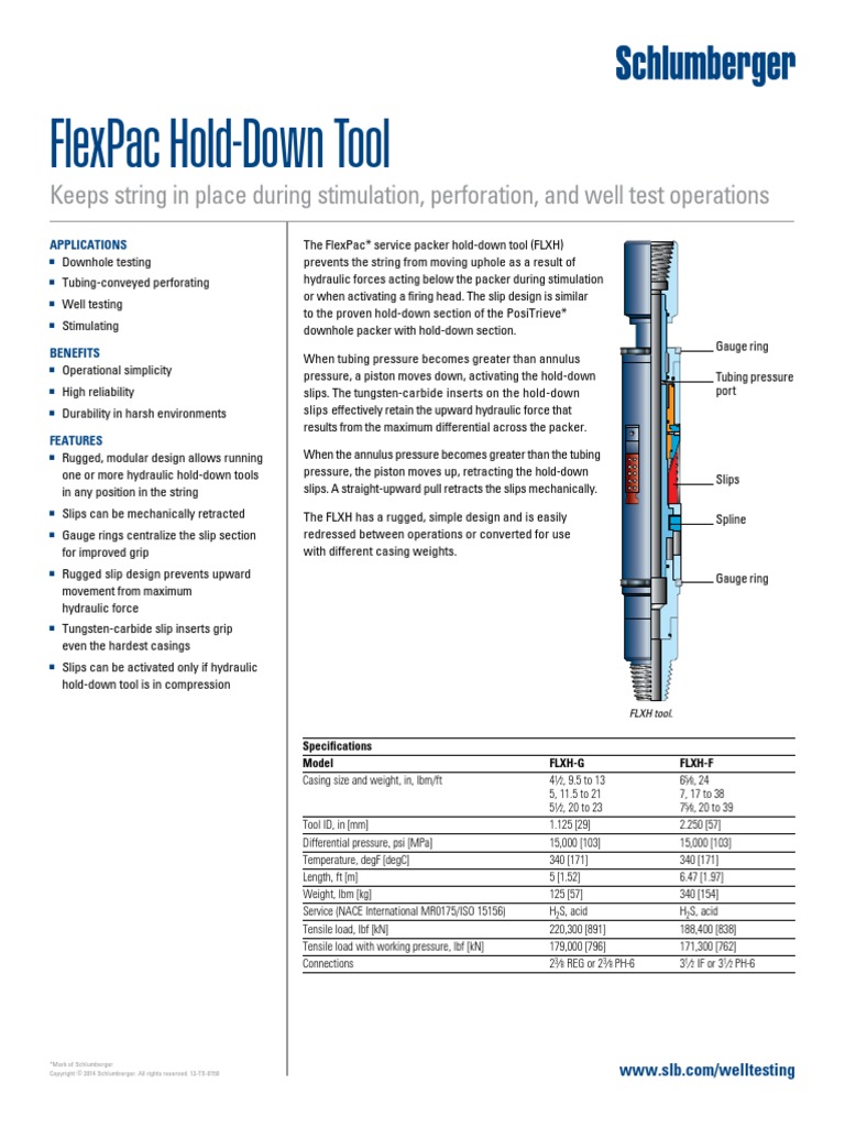 Flexpac Hold Down Ps PDF | PDF | Casing (Borehole) | Energy Technology