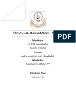 MBA 511 Financial Management Report