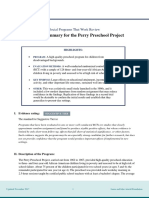 Perry Preschool Project Evidence Summary PDF