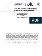3 - Artigo - Tema Sistema de Informação para Processos Na Organização PDF