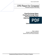 CRS Report For Congress: Fixed Exchange Rates, Floating Exchange Rates, and Currency Boards: What Have We Learned?