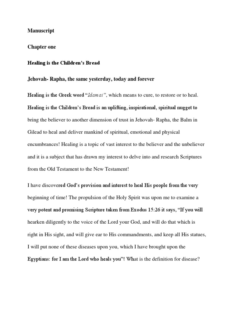 Healing Is The Childrens Bread Pdf Prayer Book Of Job