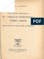 Le Vinculum Substantiale D'après Leibniz - M. Blondel