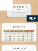 Calendar 2016 Year