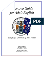 Resource Guide For Adult English: Language Learners of New Jersey