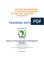 Leadership and Management Training Report for CAA Shop Stewards