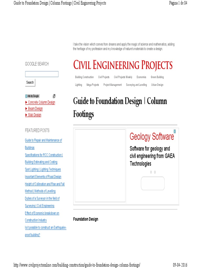 Foundation Design PDF | PDF | Column | Foundation (Engineering)