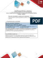Guia de Actividades y Rúbrica de Evaluación Tarea 1 Especificidad de La Gerencia Pública - Política y Organizaciones Públicas