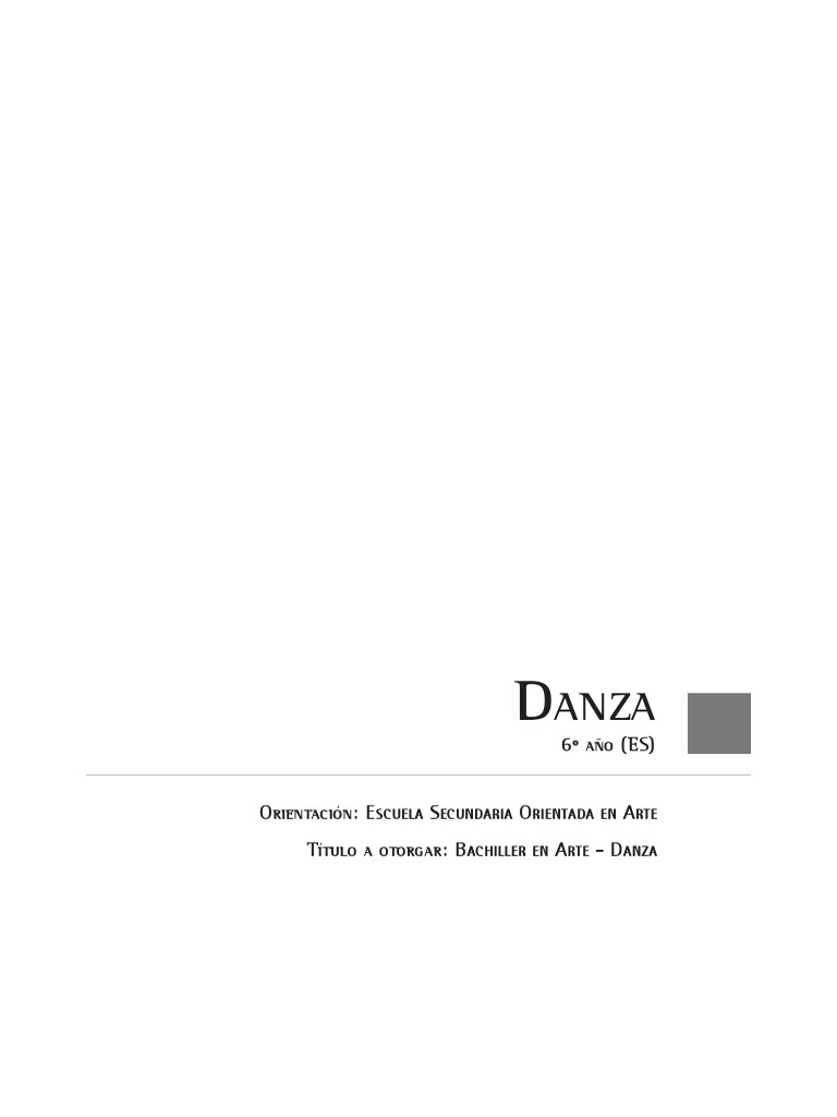 Diseño Curricular para Danza en Secundaria | PDF | Bailes | Educación ...
