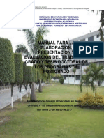 Manual para La Elaboración, Presentación y Evaluación Del TG y TD de Los Programas de Postgrado PDF