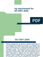 Training Requirement For ISO 9001:2000