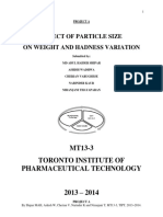 Effect of Particle Size On Weight and Ha