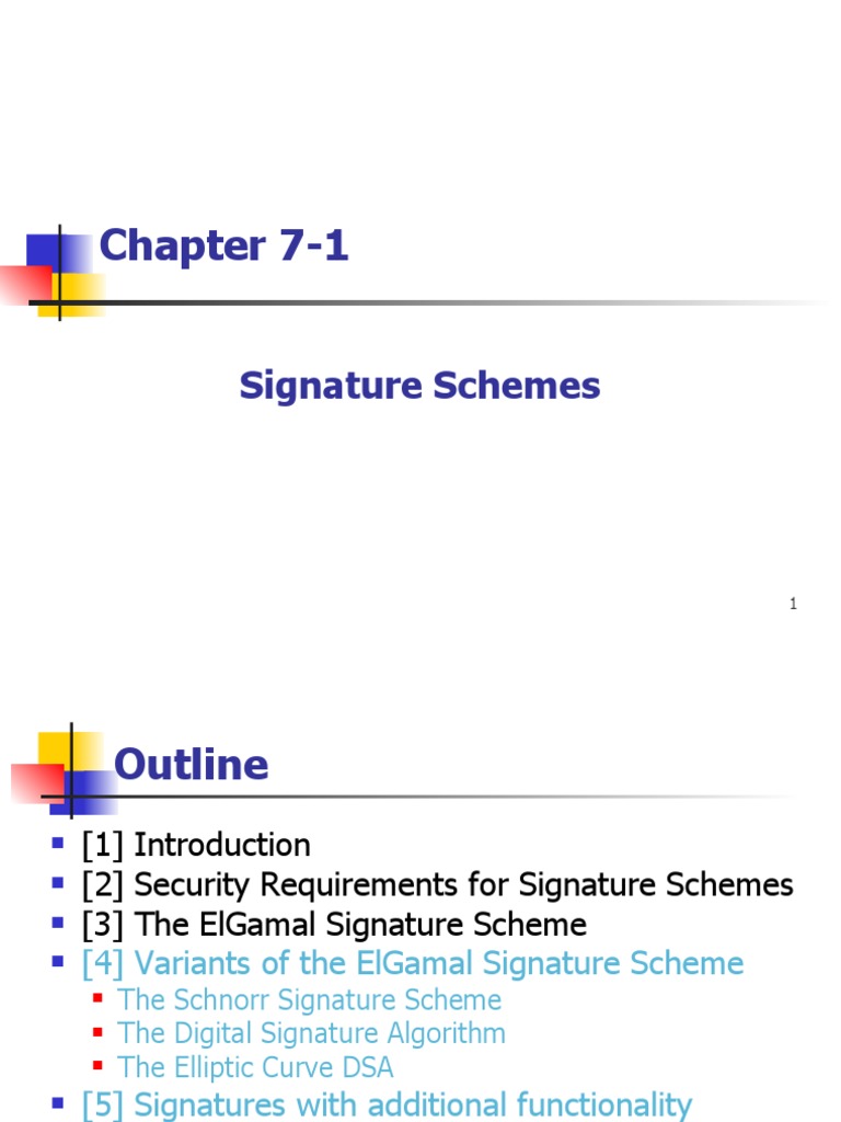 ElGamal Signature Scheme Overview | PDF | Secure Communication | Public ...