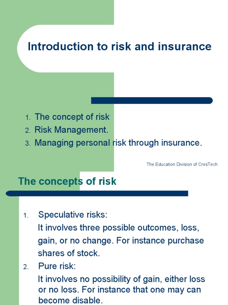 Understanding Risk and Insurance Basics | PDF | Business | Finance ...