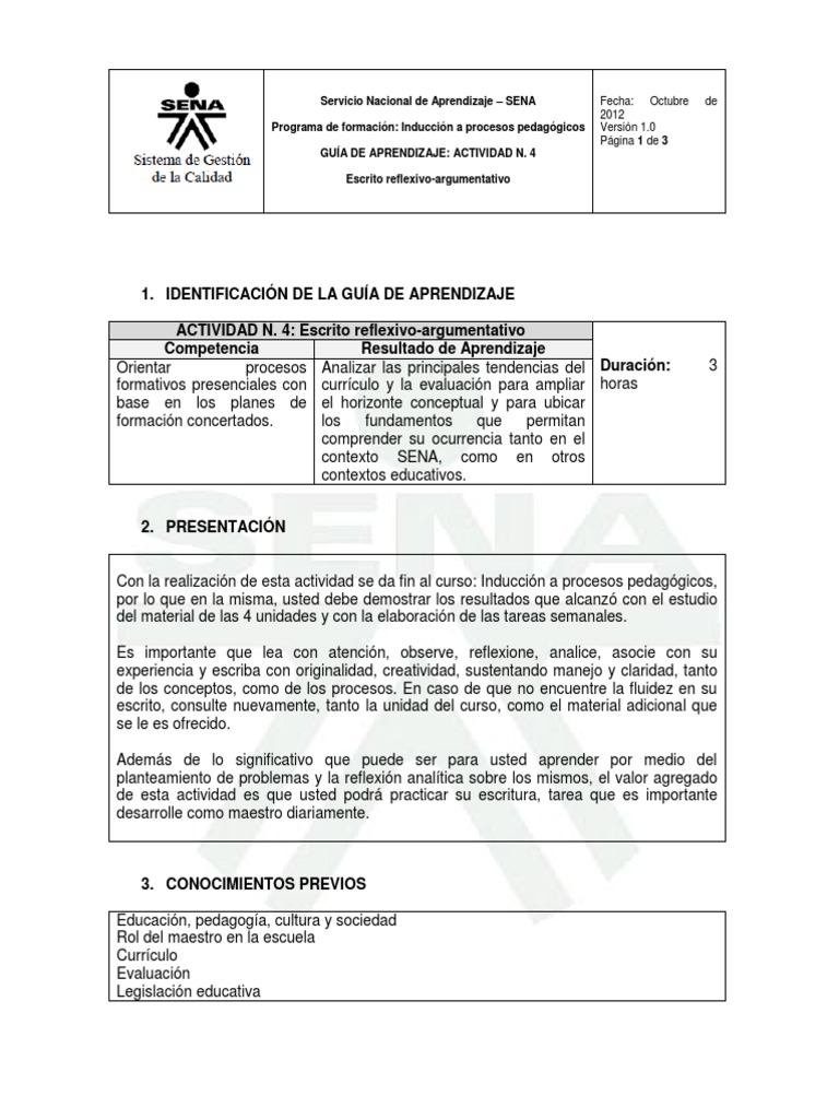 Servicio Nacional de Aprendizaje SENA PDF | PDF