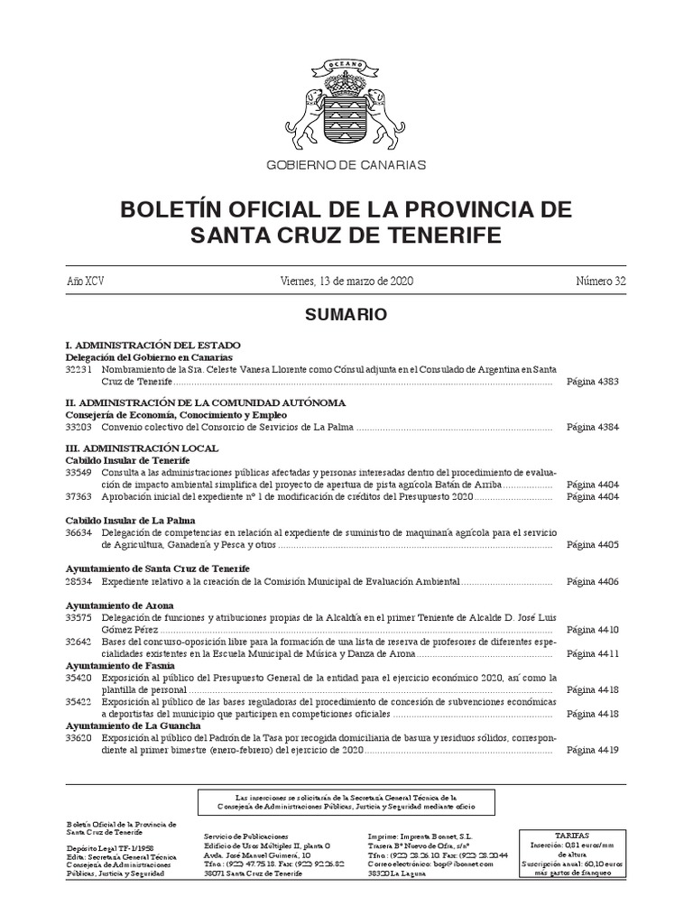 Boletín Oficial De La Provincia De Santa Cruz De Tenerife Sumario Comisión Europea Adopción