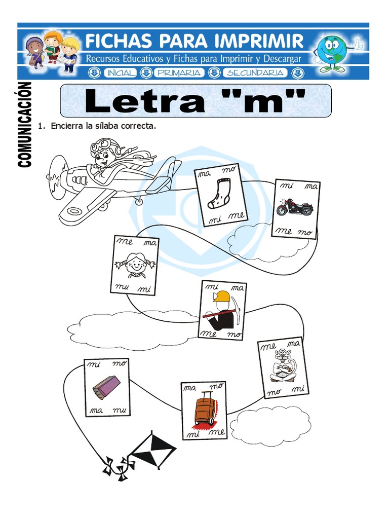 Ficha de La Letra M para Primero de Primaria PDF | PDF