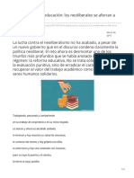 contralinea.com.mx-La disputa por la educación los neoliberales se aferran a mercantilizarla