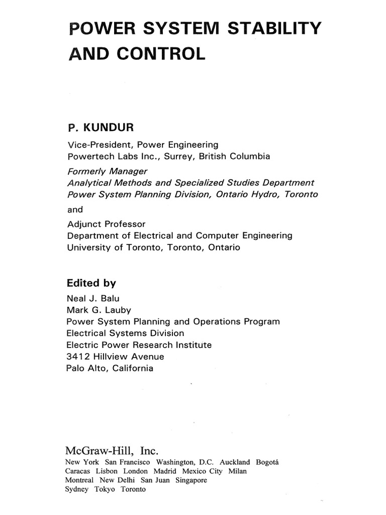 Power System Stability Overview | PDF | System | Electric Power ...