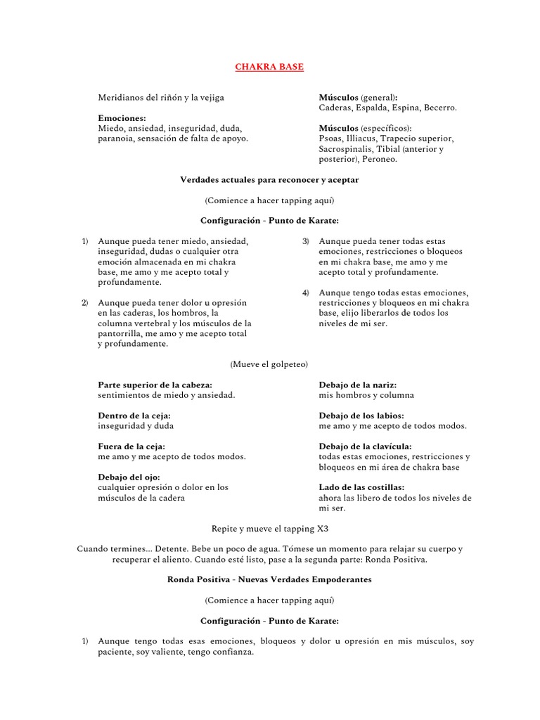 Tapping para Equilibrar Chakras | PDF | Anatomia animal | Cuerpo humano
