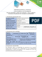 Guía de actividades y rúbrica de evaluación - Fase 3 - Elaborar documento de aplicación de conceptos de probabilidad