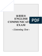 English Communication Exam: - Listening Test
