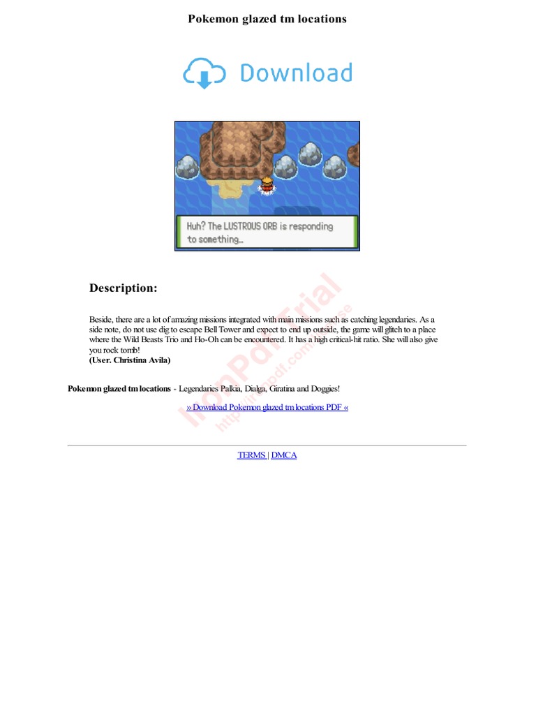 Pokemon Glazed TM Locations PDF