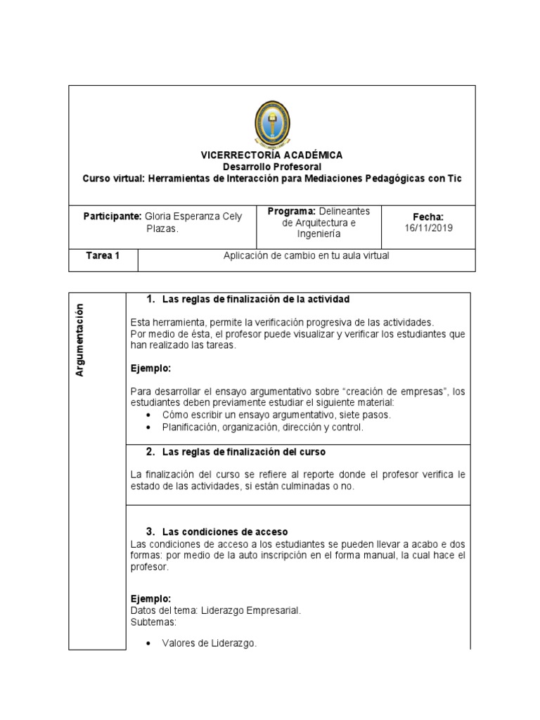 Tarea 1 Cambio Virtual en El Aula | PDF | Maestros | Liderazgo