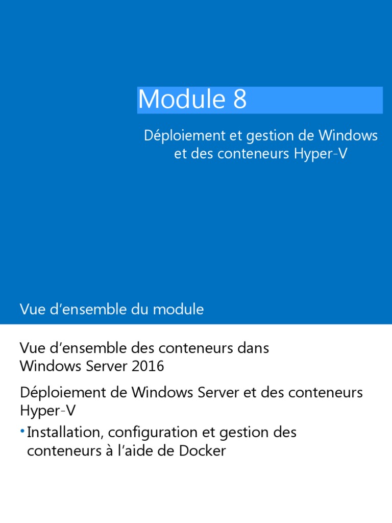 Gestion des conteneurs Windows Server 2016 | PDF | Hyper-V | Microsoft ...