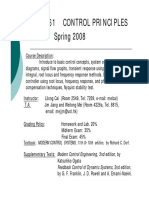 Mech 261 Control Principles: Spring 2008