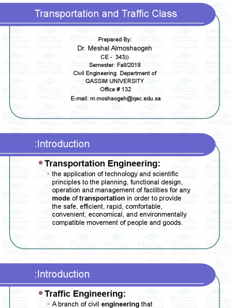 Introduction to Transportation Engineering | PDF | Transport | Business ...