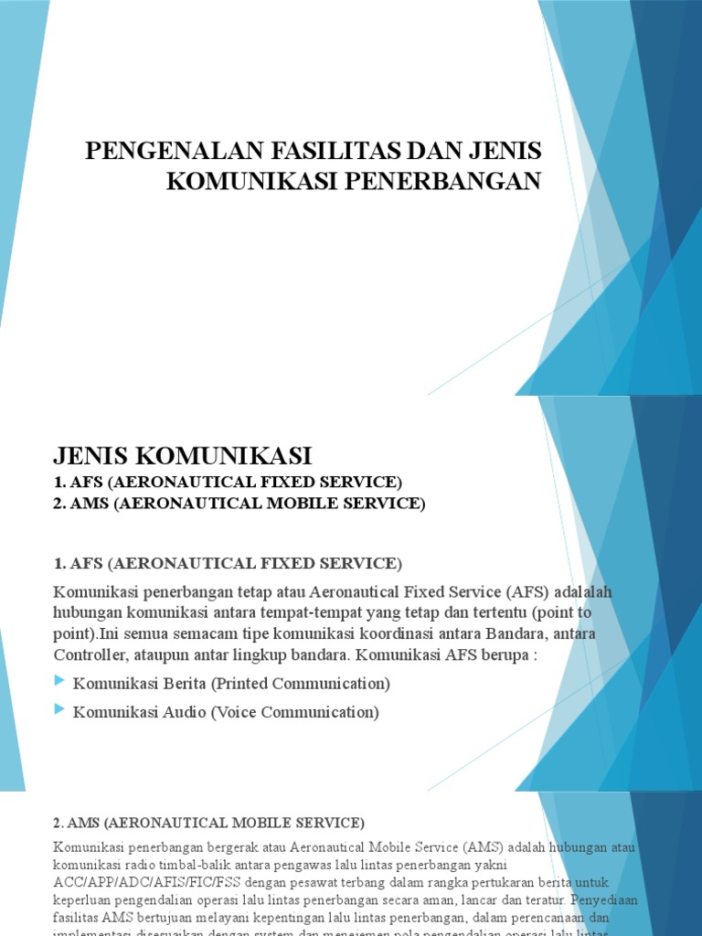 Jenis Komunikasi Penerbangan AFS dan AMS | PDF