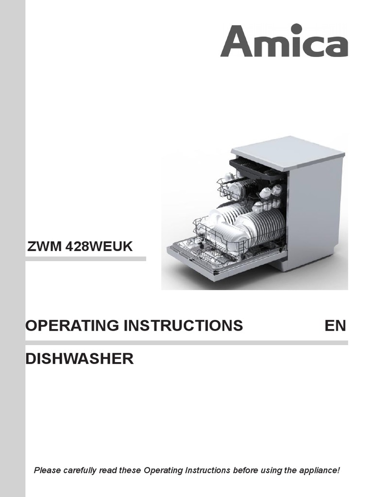 Dishwasher Operating Instructions EN ZWM 428weuk PDF Dishwasher