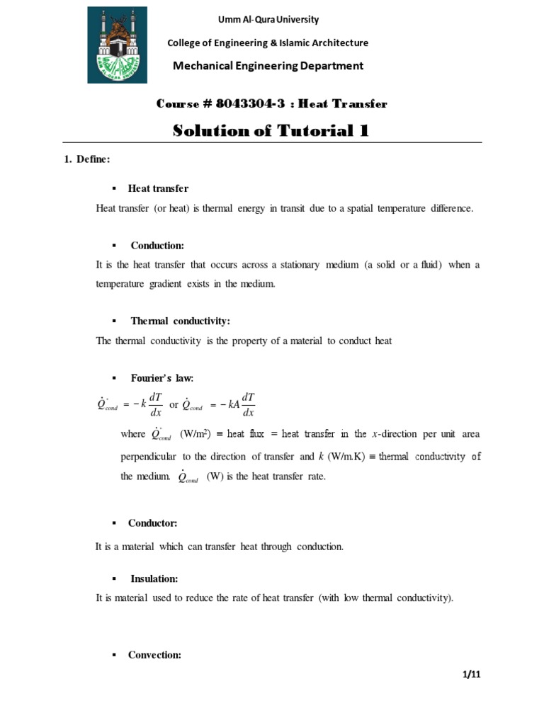 Heat Transfer Concepts and Solutions | PDF | Heat Transfer | Thermal ...