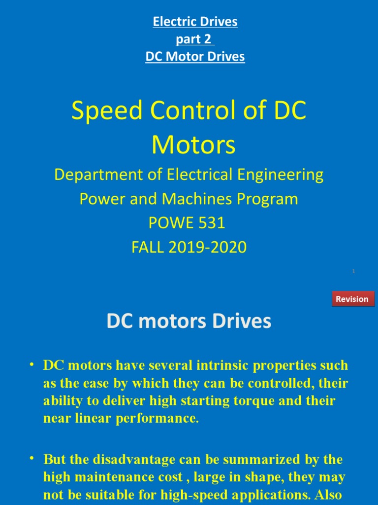 DC Motor Drives and Speed Control | PDF | Electric Motor | Relay