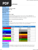 HTML Color Codes PDF