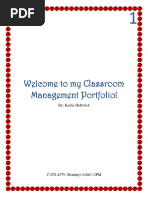 classroom management portfolio- karlie holtwick