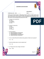 Assessment Questionnaire: Page 1 of 2